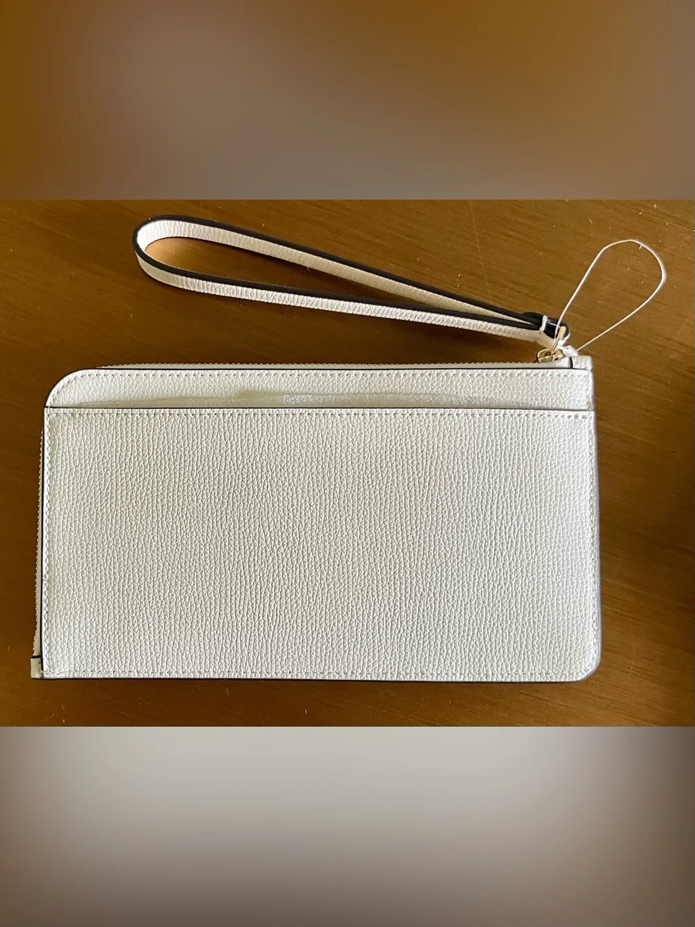 kate spade White Floral Appliqué Wristlet with Pink Flowers